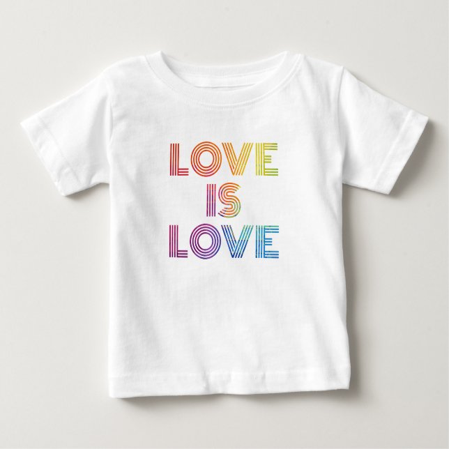 Camiseta Para Bebê Amor é Amor| Tiras Modernas (Frente)