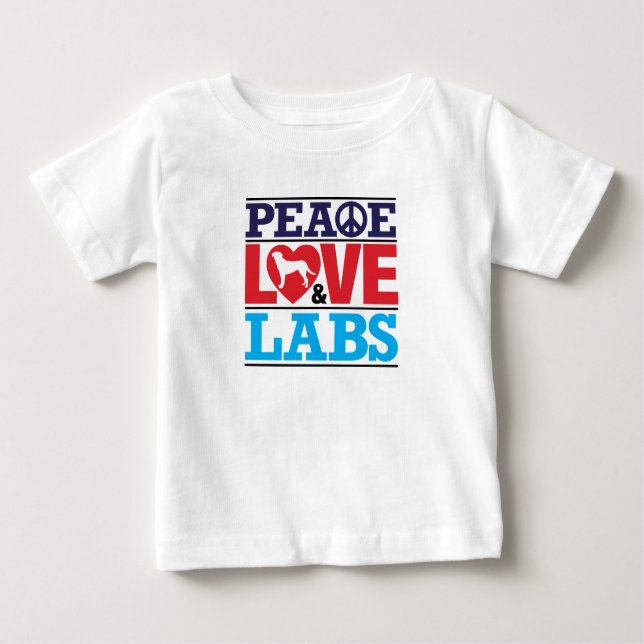 Camiseta Para Bebê Amor e laboratórios da paz (Frente)