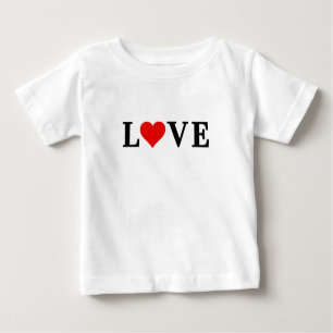 Camiseta Para Bebê AMOR e Minimalista Simples do Coração