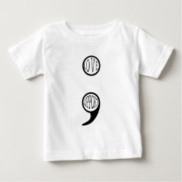 Camiseta Para Bebê Amor e Suporte a Semi Colon