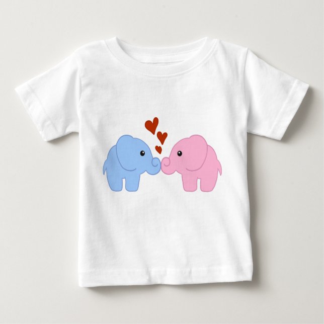 Camiseta Para Bebê Amor elefante (Frente)