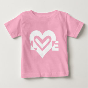 Camiseta Para Bebê Amor em Branco