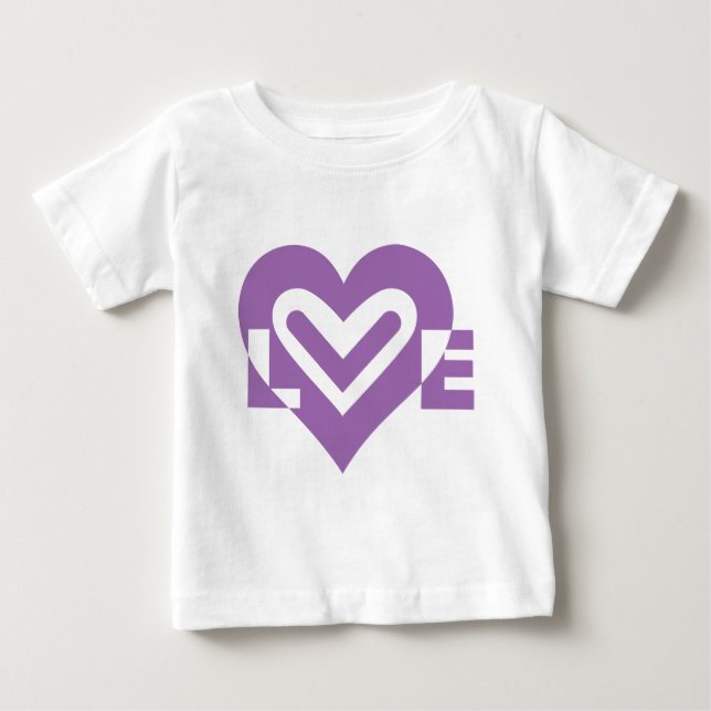 Camiseta Para Bebê Amor em Roxo (Frente)