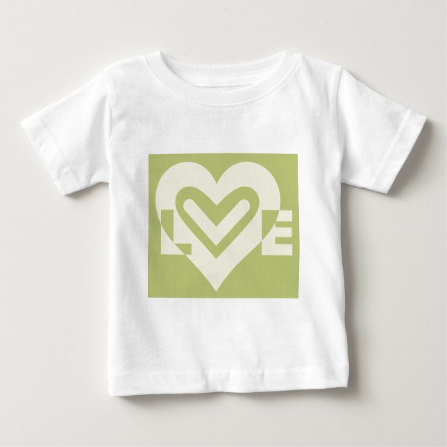 Camiseta Para Bebê Amor em Sage Green (Frente)