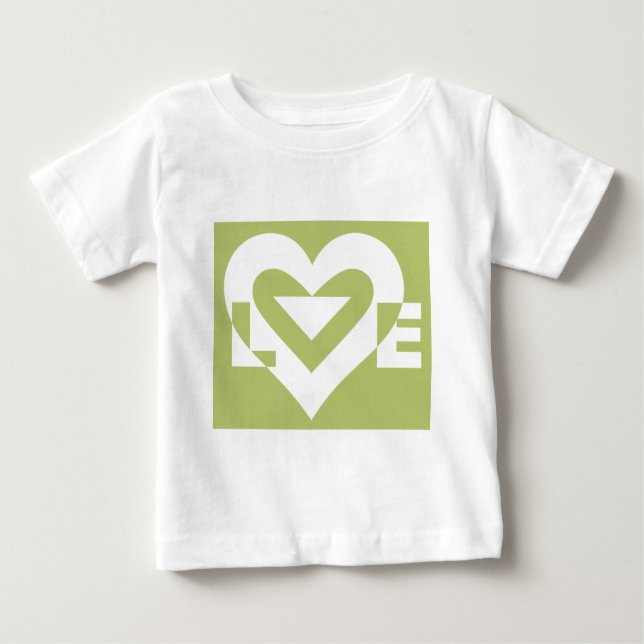 Camiseta Para Bebê Amor em Sage Green (Frente)
