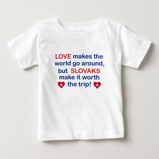 Camiseta Para Bebê Amor eslovacos (Frente)