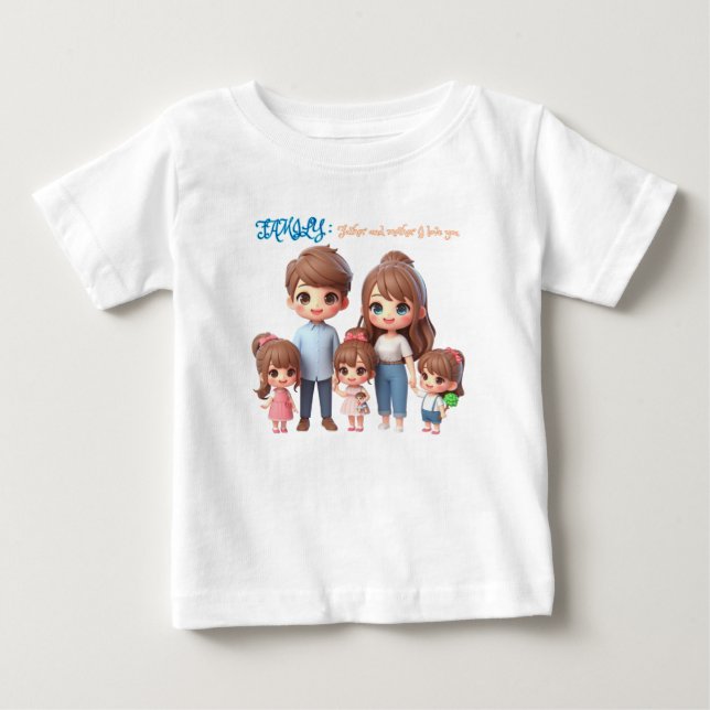 Camiseta Para Bebê Amor Familiar (Frente)