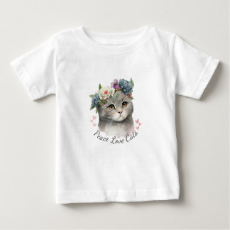 Camiseta Para Bebê Amor Gato