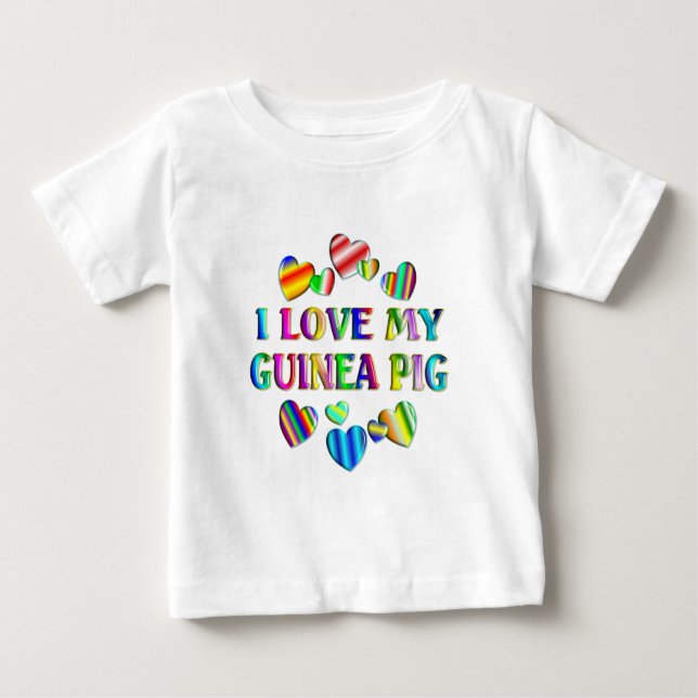 Camiseta Para Bebê Amor Meu Porco Da Guiné (Frente)