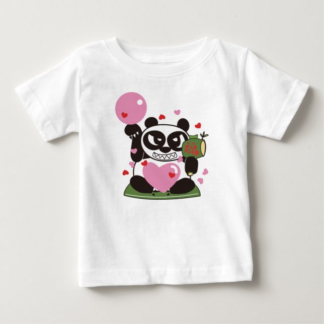 Camiseta Para Bebê Amor Panda Lucky Deus (Frente)