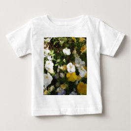 Camiseta Para Bebê Amor-Perfeito Branco e Amarelo