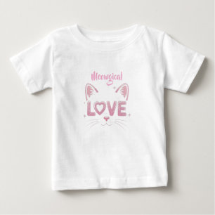 Camiseta Para Bebê Amor Perfeito Felino Apaixonado Amor Meow Gatinho 