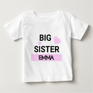 Camiseta Para Bebê Amor Personalizado de Irmã Mais Velha 