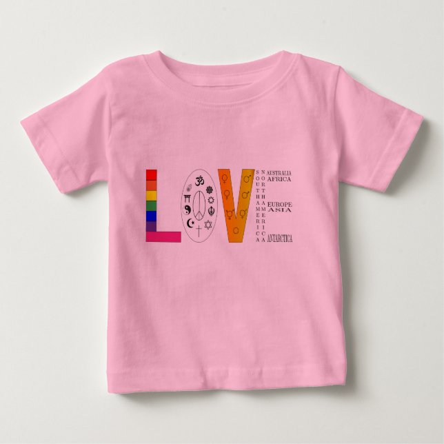 Camiseta Para Bebê Amor universal (Frente)