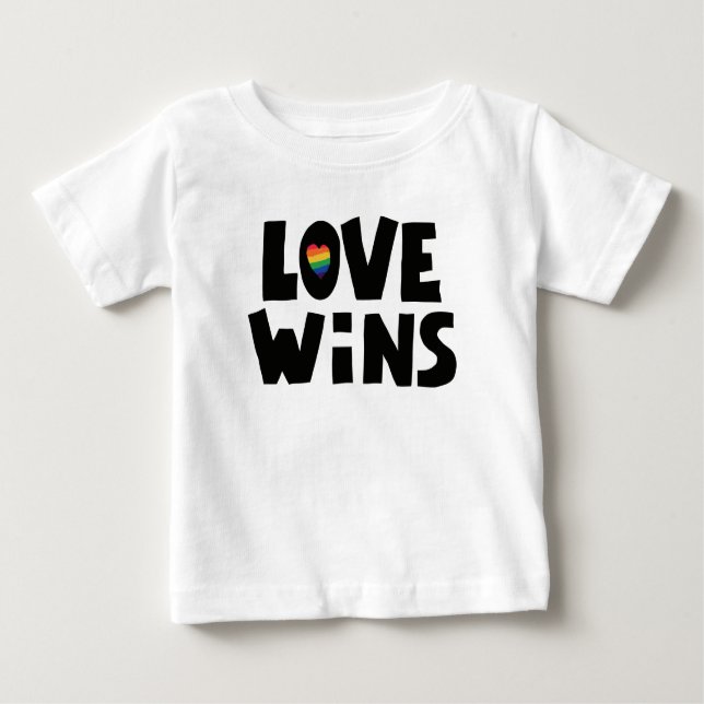 Camiseta Para Bebê Amor vence (Frente)