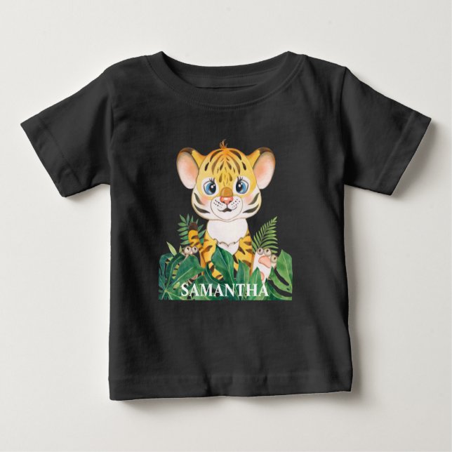 Camiseta Para Bebê amor Vida Selvagem Tigre Bebê (Frente)