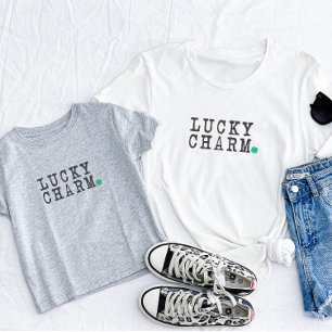 Camiseta Para Bebê Amuleto da Sorte Dia de São Patrício Trevo Sortudo