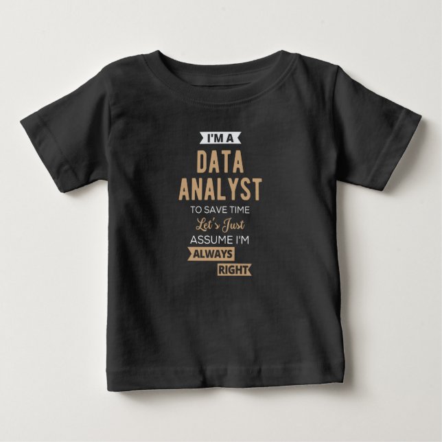 Camiseta Para Bebê Analista de Dados (Frente)
