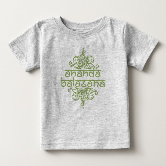 Camiseta Para Bebê ananda balasana (bebê feliz) (Frente)