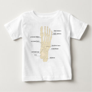 Camiseta Para Bebê Anatomia dos ossos dos pés