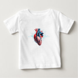 Camiseta Para Bebê Anatomical Heart with EKG – Medical Art Design