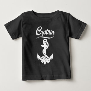 Camiseta Para Bebê Âncora de veleiro Capitão Desenho Náutico