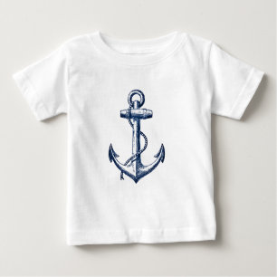 Camiseta Para Bebê Âncora dos azuis marinhos
