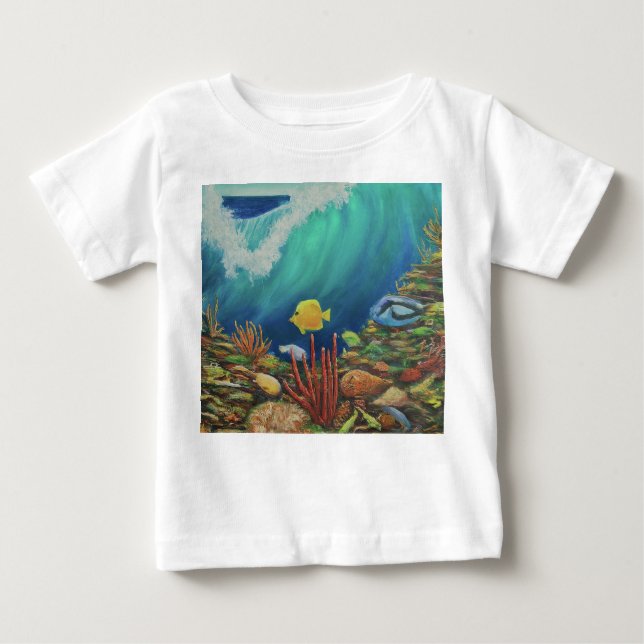 Camiseta Para Bebê "Ande pelas ondas: Ocean Vibes Tee" (Frente)