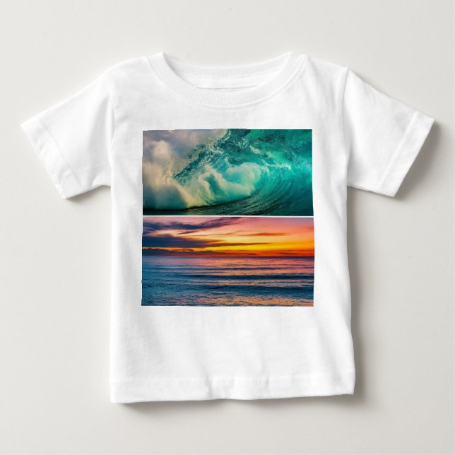 Camiseta Para Bebê "Ande pelas ondas: Ocean Vibes Tee" (Frente)
