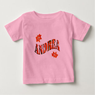 Camiseta Para Bebê Andrea, Nome Feminino Feito De Lírios, T-Shirt