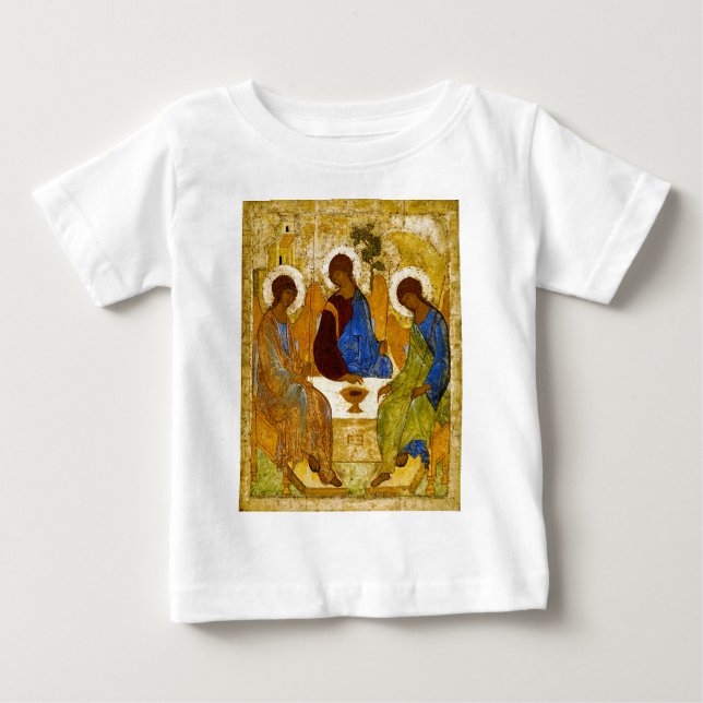 Camiseta Para Bebê Andrei Rublev, icon of the Trinity (Frente)