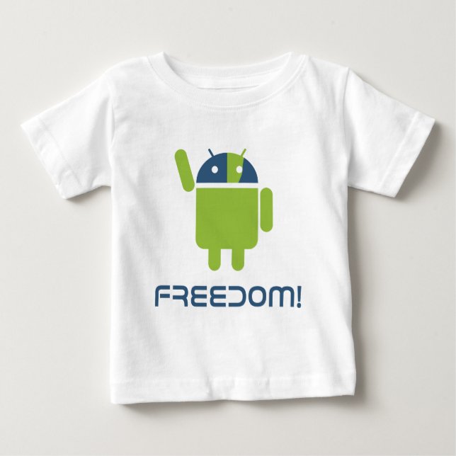 Camiseta Para Bebê Android=Liberdade (Frente)