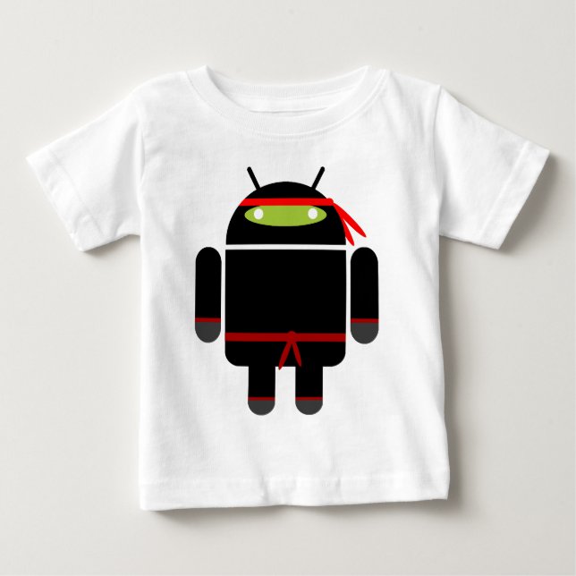 Camiseta Para Bebê Android Ninja (Frente)