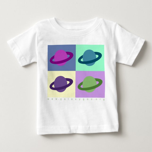 Camiseta Para Bebê Anéis de Saturno (Frente)
