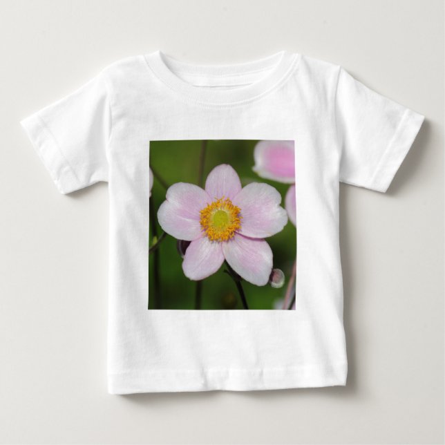 Camiseta Para Bebê Anêmona Rosa (Frente)