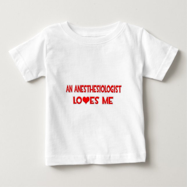 Camiseta Para Bebê Anestesiologista me ama (Frente)