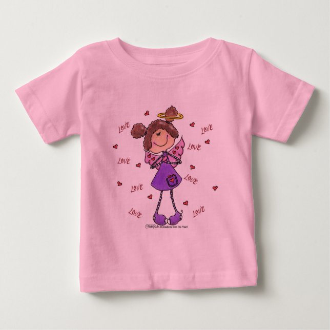Camiseta Para Bebê Angel Hearts (Frente)