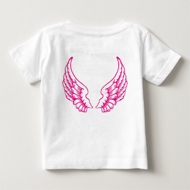 Camiseta Para Bebê Angel Wings Baby Pink T Shirt (Verso)