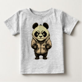 Camiseta Para Bebê Angry Panda Cute Animal Design