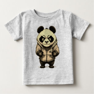 Camiseta Para Bebê Angry Panda Cute Animal Design