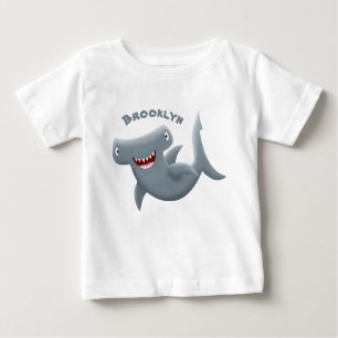 Camiseta Para Bebê Animação engraçada de tubarão Hammerhead