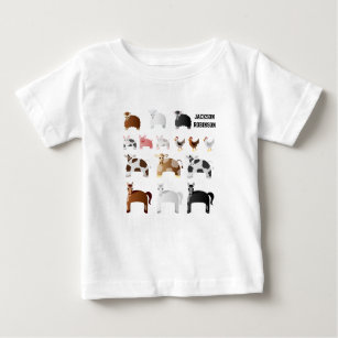 Camiseta Para Bebê Animais bonitos da jarda de fazenda