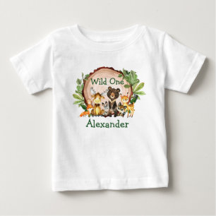 Camiseta Para Bebê Animais da Floresta Rústica Selvagem de Um primei