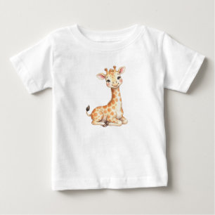 Camiseta Para Bebê Animais da Savana-Bebê Girafa