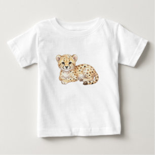 Camiseta Para Bebê Animais da Savana-Bebê Guepardo