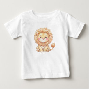 Camiseta Para Bebê Animais da Savana-Bebê Leão