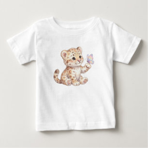 Camiseta Para Bebê Animais da Savana-Leopardo Bebê