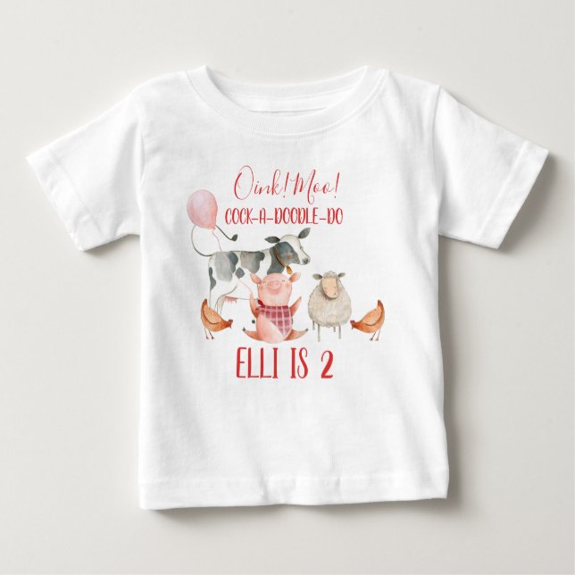 Camiseta Para Bebê Animais de exploração (Frente)