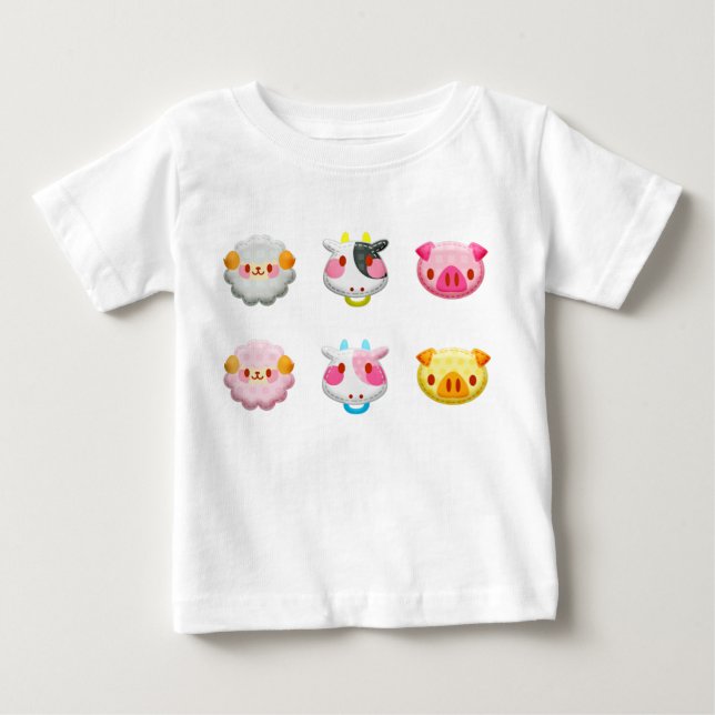 Camiseta Para Bebê Animais de exploração Kawaii (Frente)