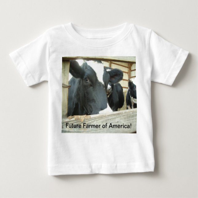 Camiseta Para Bebê Animais de fazenda - fazendeiro futuro de América (Frente)